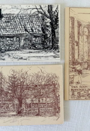 Roycroft Inn Line Art Postcards Vintage