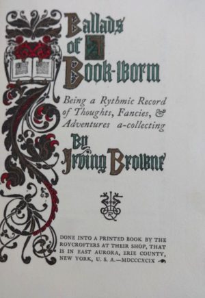 Ballads of a Bookworm Denslow Roycroft Book