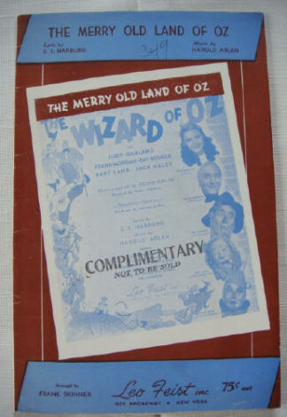 Merry old land of oz sheet music 1939