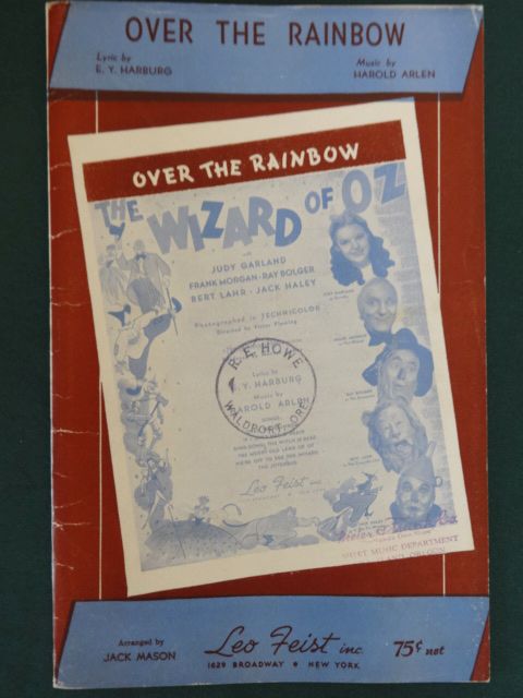 Over the Rainbow Orchestra Score Music 1939
