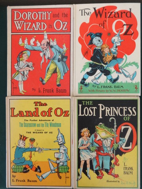 Lot Of 4 White Cover Wizard Of Oz Books Vg Reilly Lee Land