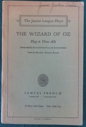 1928 wizard of oz play script samuel french