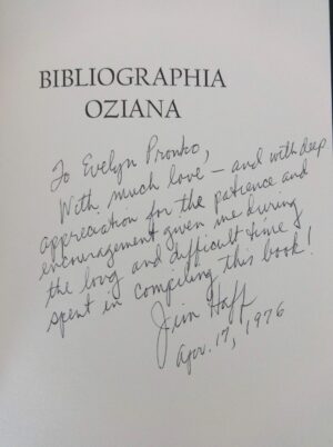 bibiographia oziana signed wizard of oz bibiography book