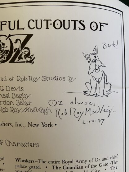 Wonderful Cutouts of Oz Signed Art Rob Roy Macveigh Wizard of oz