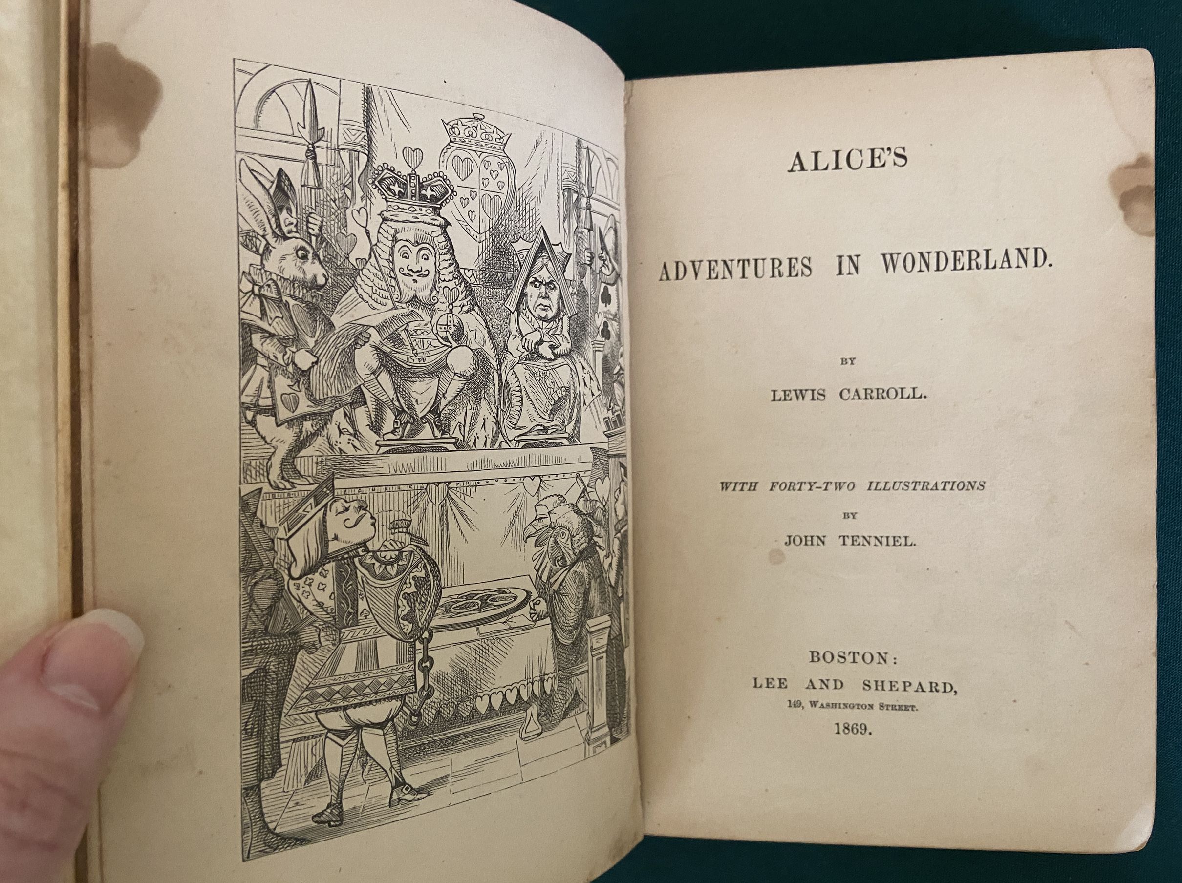 Offerta! Alice in Wonderland – Replica edition 1869 Lee & Shepard  (english) and 1872 Macmillan (italian) – Lewis Carroll