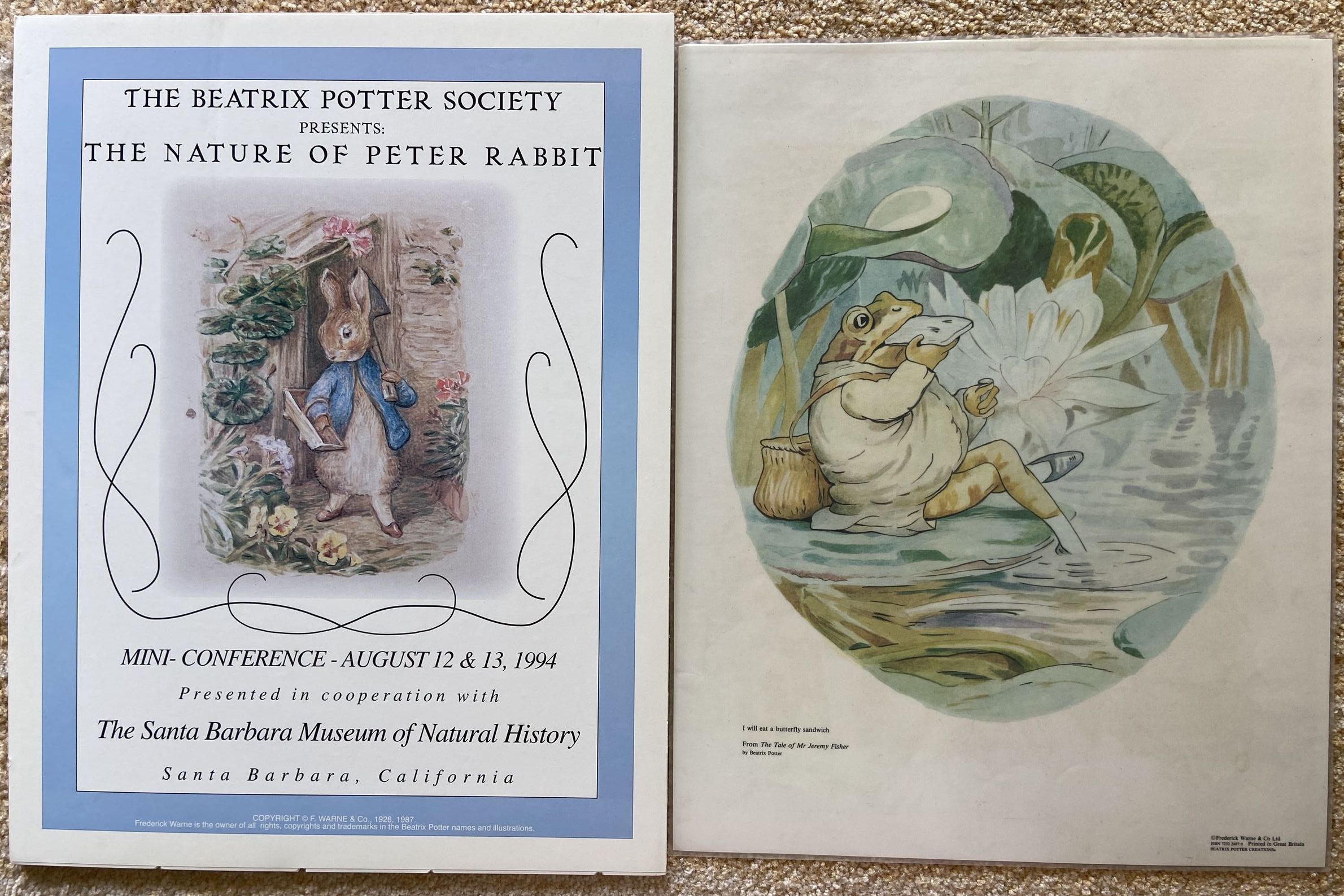 Miniature vintage cards by Beatrix Potter