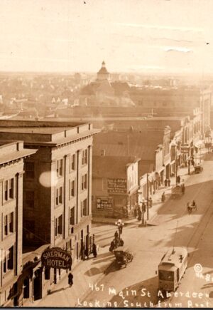 Aberdeen, South Dakota Real Photo Postcard Baum's Bazaar Main Street RPPC 1916