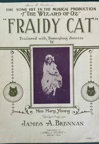 Fraidy Cat Wizard of Oz Stageplay Musical Sheet Music 1902 1912