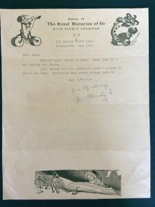 ruth plumly thompson signed letter