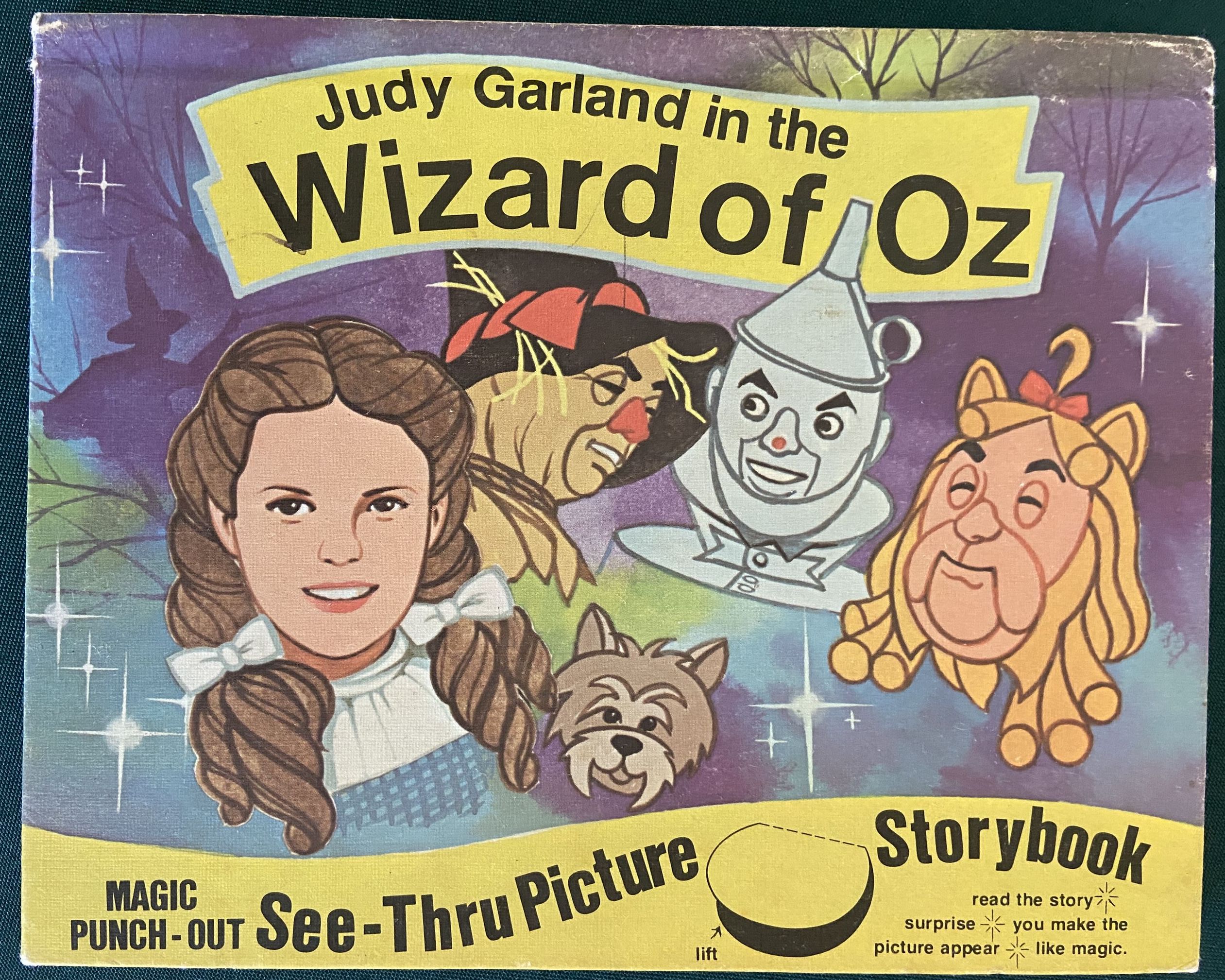 Judy Garland in The Wizard of Oz See Thru Picture Storybook 1977 -  Wonderful Books of Oz