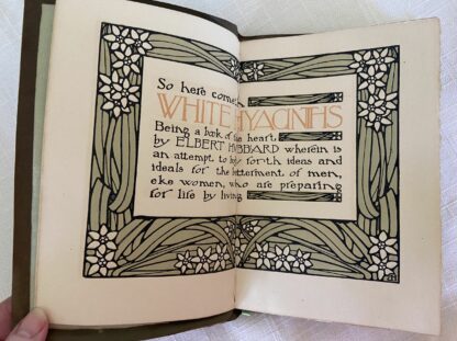 White Hyacinths Dard Hunter Roycroft 1907 book