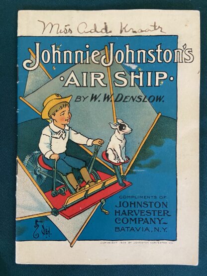 W. W. Denslow Oz 1st Edn JOHNNIE JOHNSTON'S AIR SHIP AIRSHIP. w w denslow, wizard of oz, 1909, 1st edition