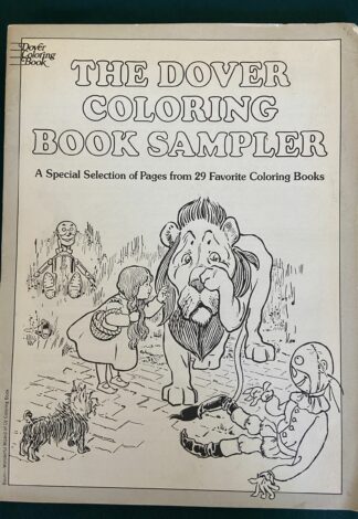 Here is an unusual "Coloring Book Sampler": A Special Collection of Pages from 29 Favorite Coloring Books. Put out by Dover, this 32 page booklet gives one page of all their 29 coloring books. Undated, but there is ordering info from Publishers Central Bureau inside the front cover. What's really great is that the Wonderful Wizard of Oz coloring book got the cover spot, as well as one inside page. Other coloring books include The Tale of Peter Rabbit and Alice in Wonderland. Undated, but must be from the early 70's...in good condition with corner bumping, light edge wear, but no actual coloring inside.