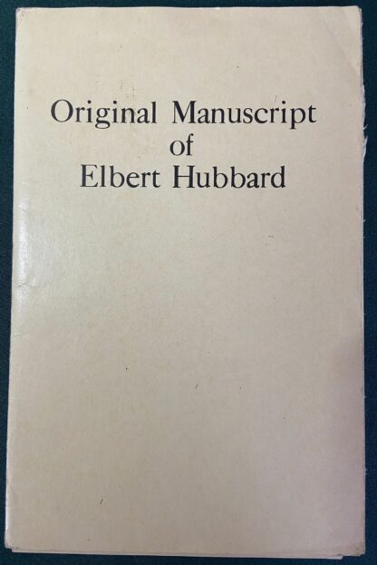 Hubbard Manuscript Poli P T Barnum Roycroft Roycrofters