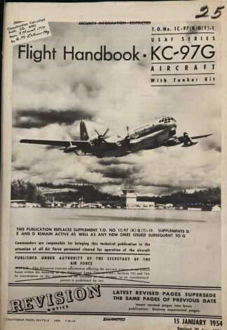 1954 Air Force Boeing KC-97G Flight Handbook Manual