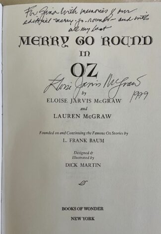 Merry Go Round in Oz Signed Eloise McGraw Book
