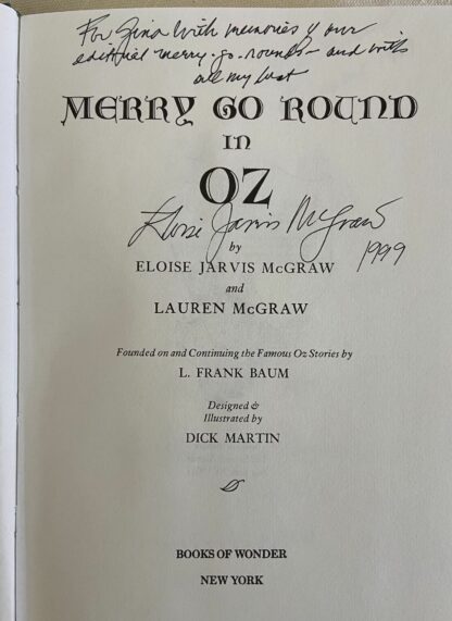 Merry Go Round in Oz Signed Eloise McGraw Book