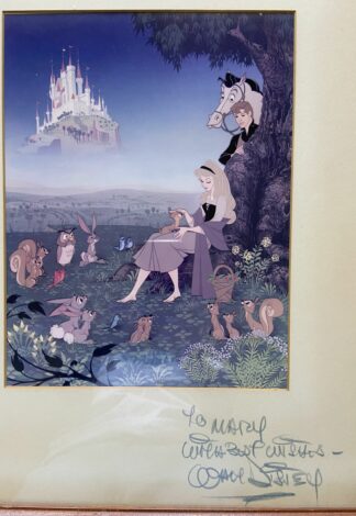 Sleeping Beauty Dye Transfer Signed "Walt Disney" by Artist Bob Moore