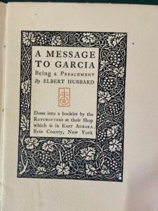 Message to Garcia Roycroft 1899 Book New York Central Railroad