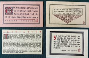 Roycroft Mottos Elbert Hubbard Robert Louis stevenson