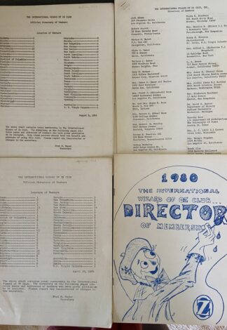 wizard of oz club membership directory 1963
