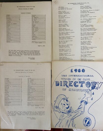 wizard of oz club membership directory 1963