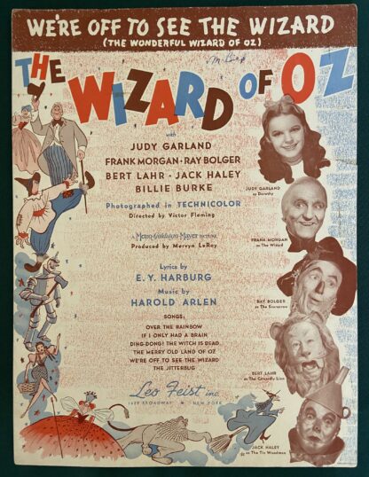 Off to See the Wizard MGM Wizard of Oz Sheet Music Jitterbug