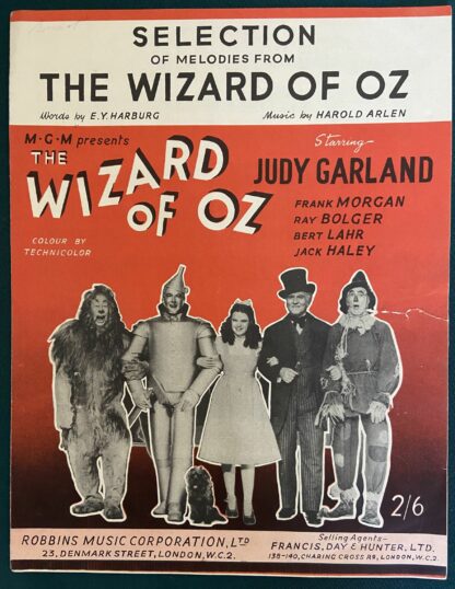 1940 BRITISH Selection of Melodies from The Wizard of Oz Sheet Music Includes The Jitterbug