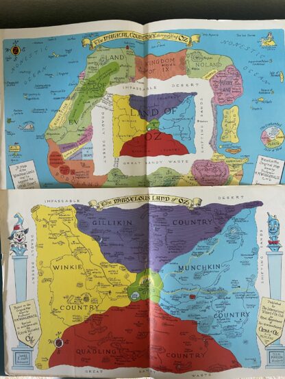 Wizard of Oz Club Maps 1972 Land of Oz Marvelous Countries Surrounding Oz