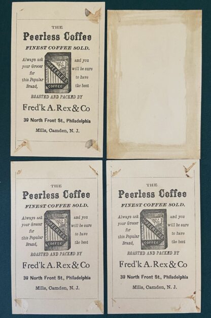 W W DENSLOW 1884 Complete Set of 8 Falka Theater Trade Cards Peerless Coffee - Image 4