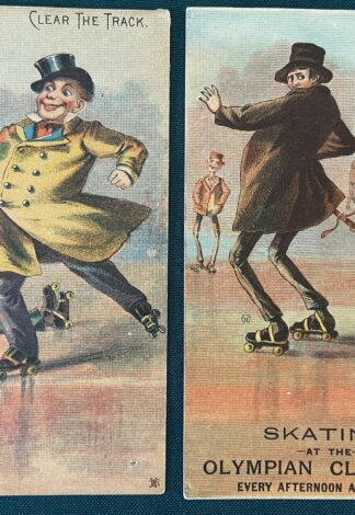 W W Denslow roller skating trade card Victorian 1880s Original