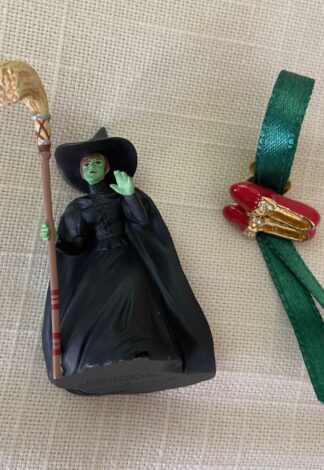 Wicked Witch ornament and Wizard of Oz Ruby Slippers Pin