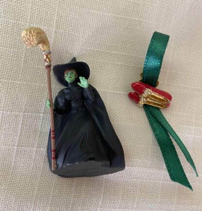 Wicked Witch ornament and Wizard of Oz Ruby Slippers Pin