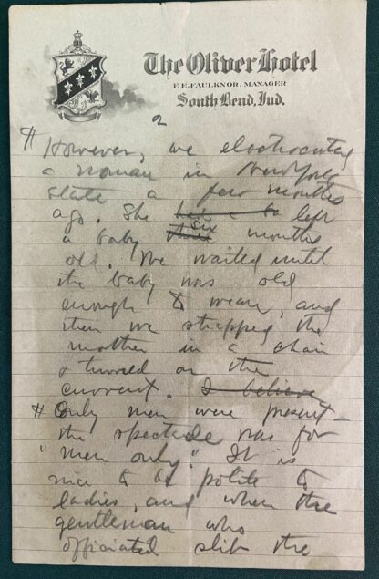 “A Woman for Governor”, Original Handwritten Manuscript by Elbert Hubbard, Women’s Suffrage, Feminism, Death Penalty - Image 9