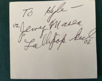 Jerry Maren Munchkin Signed Card Autograph