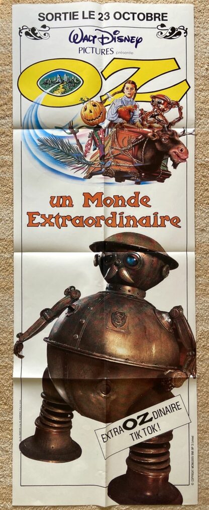 HUGE Disney's RETURN TO OZ French 1985 Movie Poster, Oz un Monde Extraordinaire Wizard of Oz Tik-Tok - Image 2