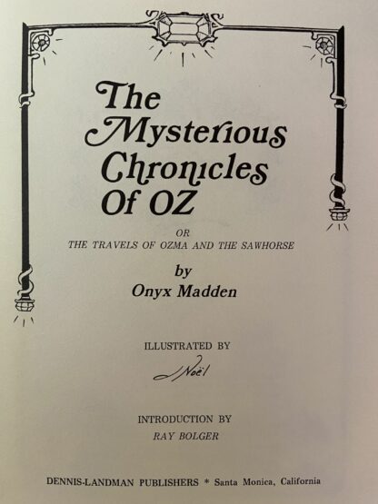 Mysterious Chronicles of Oz Book, Onyx Madden in Dust Jacket, Color Plates, 1985 - Image 4