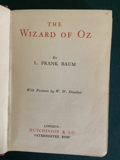 British WIZARD OF OZ 2nd U.K. 1st Hutchinson Edn 1926 Book - Image 3