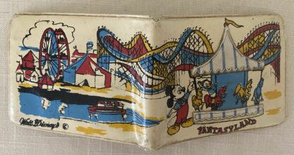 Disneyland Fantasyland Vintage White Wallet Marked Walt Disney Applique Carousel Circus - Image 2
