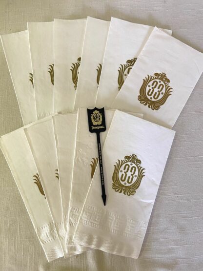 Disneyland Club 33 Napkins and Swizzle Stick New Orleans Square