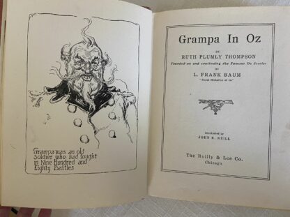 GRAMPA IN OZ Book 1st Edn 1st printing 12 Color Plates Ruth Plumly Thompson Reilly 1924 - Image 4