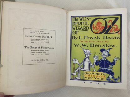 1900 WONDERFUL WIZARD OF OZ 1st Edition, 1st State Book Geo M Hill, L Frank Baum, W W Denslow - Image 3