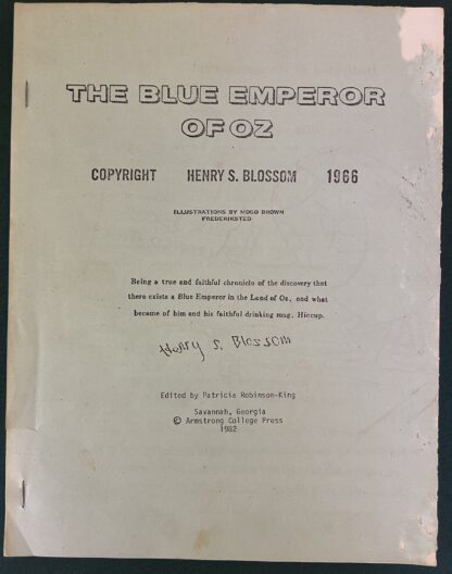 Blue Emperor of Oz Wizard of Oz Book