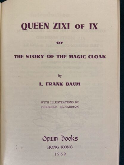 Queen Zixi of Ix L Frank Baum Book 1969 Opium Press Richardson Illus. - Image 3