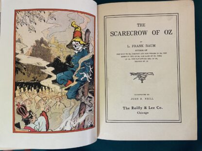 Vintage SCARECROW OF OZ L Frank Baum Book 1919 Edn 12 Color Plates - Image 5