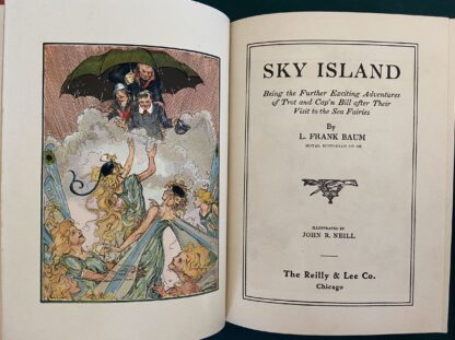 SKY ISLAND Book by L Frank Baum ~1927 Color Frontispiece Reilly & Lee - Image 3