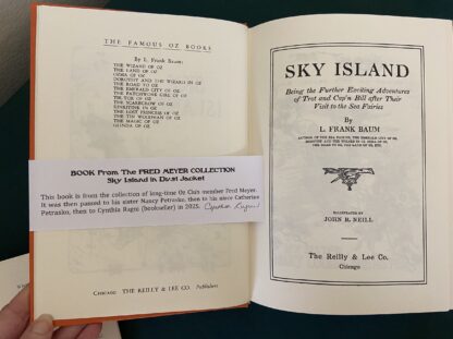 Sold: SKY ISLAND in Dust Jacket, Reilly & Lee 1970 Edition, L Frank Baum Book Fred Meyer Collection - Image 5