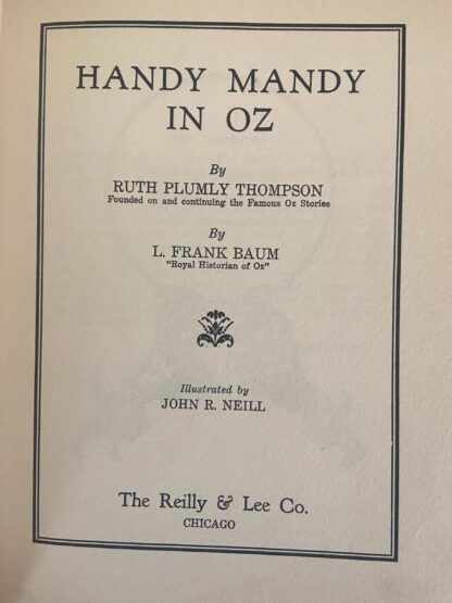HANDY MANDY IN OZ Book 1937 Ruth Plumly Thompson 1st Edition - Image 3