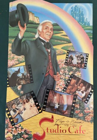 Wizard of Oz Studio Cafe Menu Signed Baum