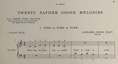 1909 Father Goose Melodies Scarce L Frank Baum Sheet Music Book - Image 2